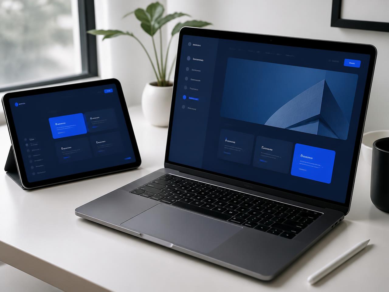 A website design laid out across desktop and mobile screens